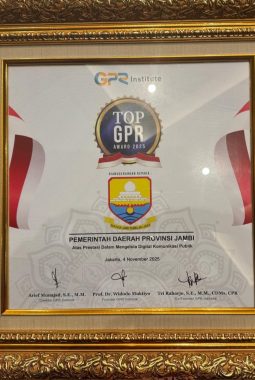 Pemprov Jambi Raih TOP GPR Award 2025, Satu-satunya di Indonesia